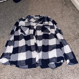 Blue and white flannel
